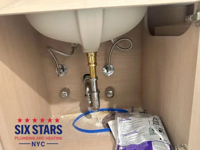pipse-setup-and-plumbing-under-sink-NYC sixstars-fire-sprinkles-system-installation